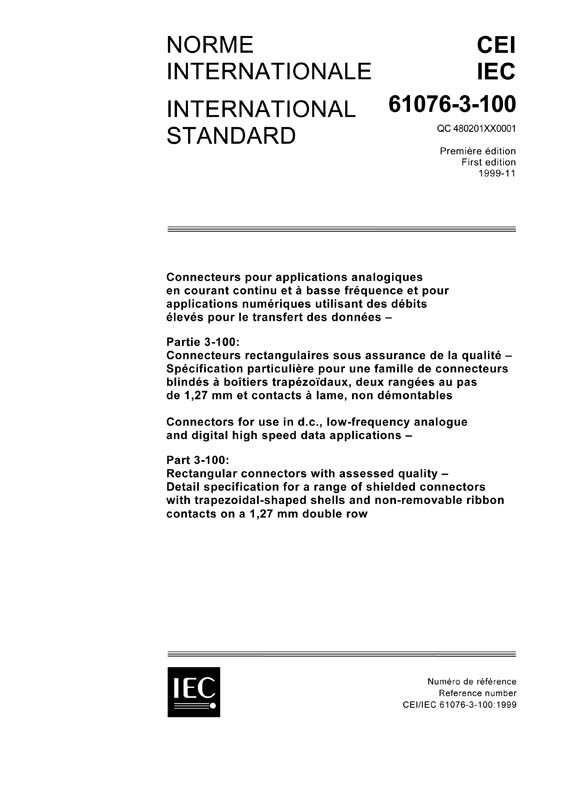 Cover IEC 61076-3-100:1999
